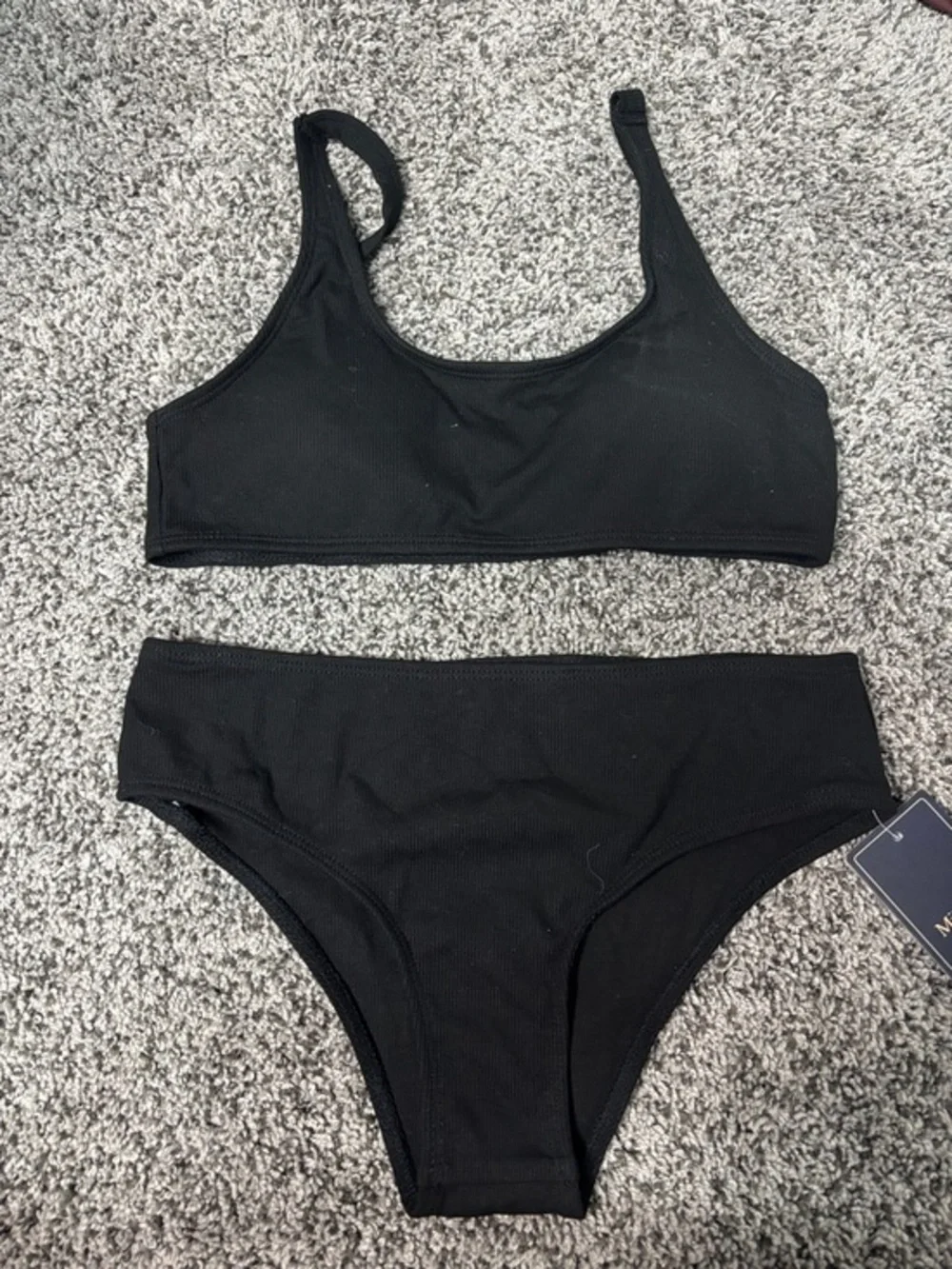 Miumiu Black Girls' Swim Bikini - Classic Coverage